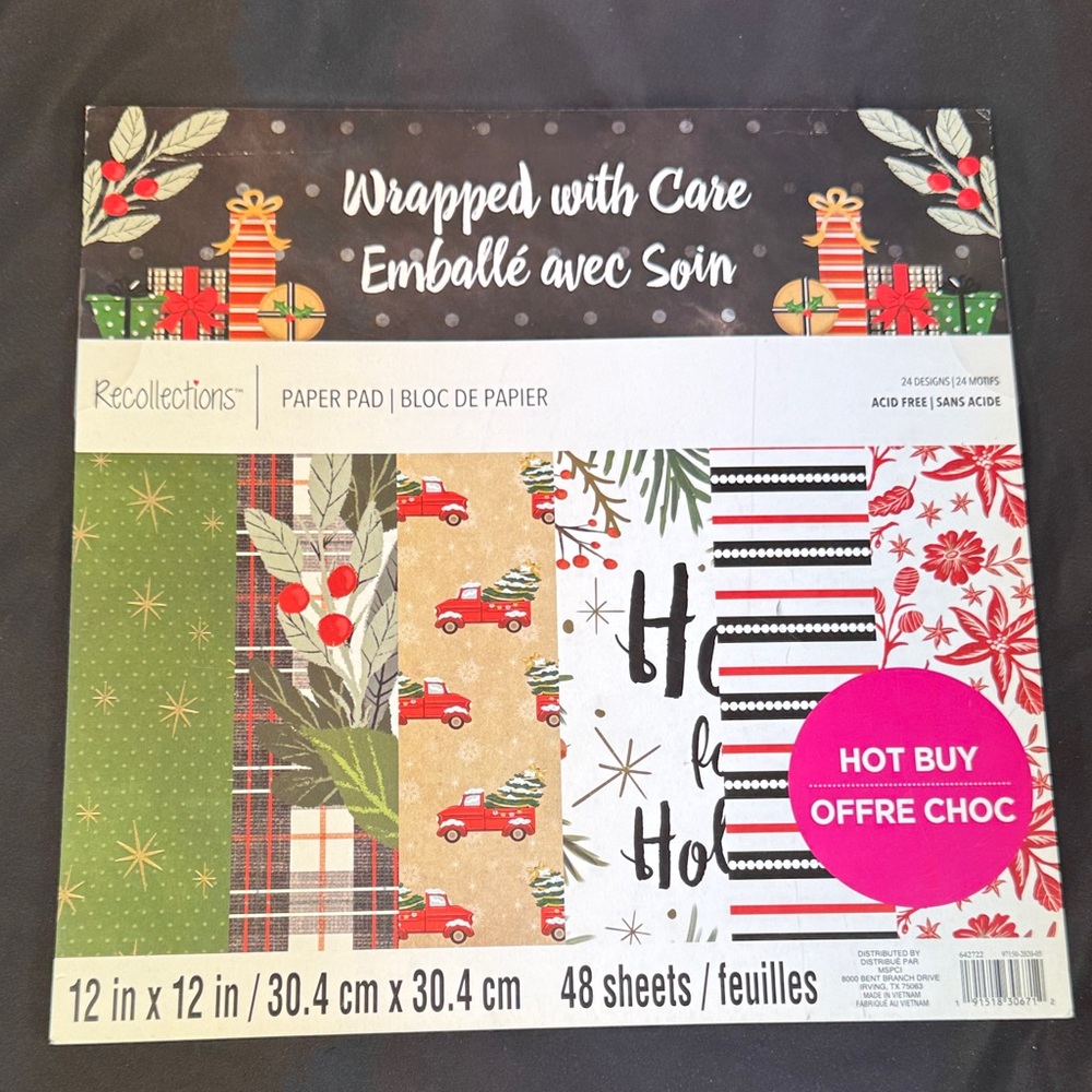 Recollections Festive Paper Pad - Red, Green, Black